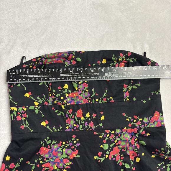 Free People Strapless Mini Dress Sexy Little Black Going out Summer Sz 4 Zip up - Picture 8 of 9